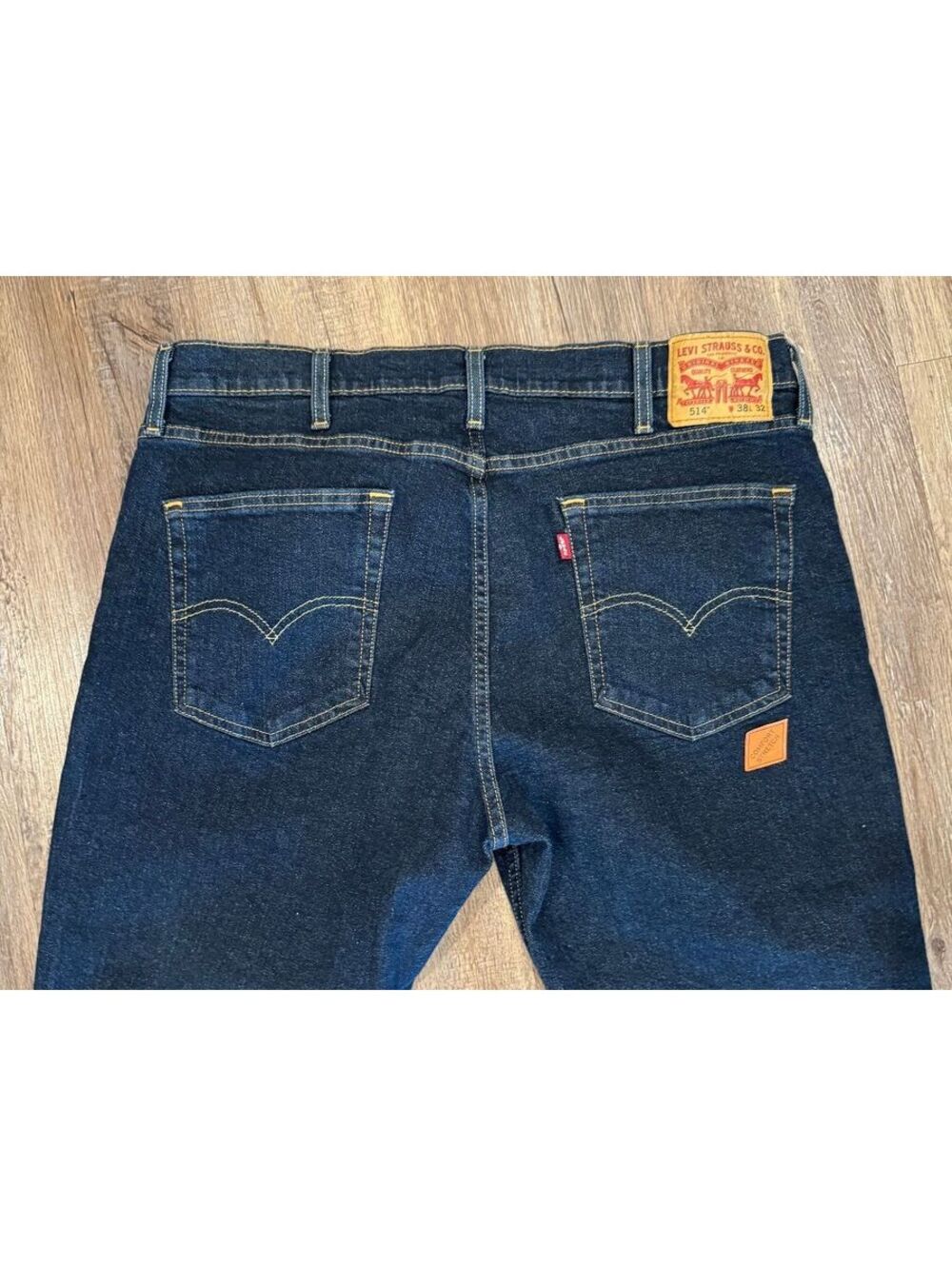 Levi's 514 NEW Straight Fit Comfort Stretch Dark Blue Jeans Size 38x32